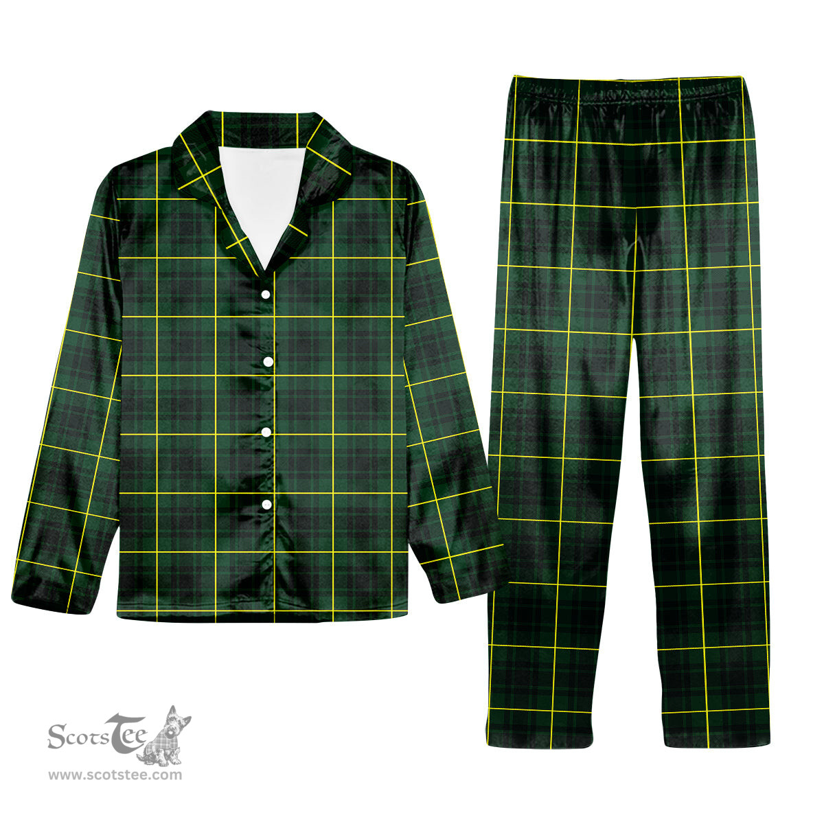 ScotsTee Shop Scottish MacArthur Modern Tartan Pajama Satin Velvet Flannel Pajama Set