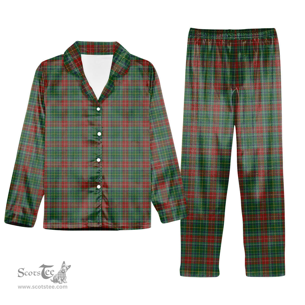 ScotsTee Shop Scottish Muirhead Tartan Pajama Satin Velvet Flannel Pajama Set