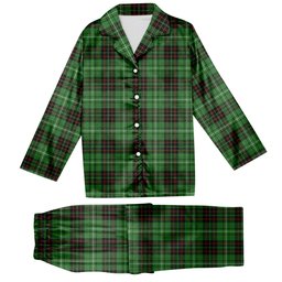 ScotsTee Shop Scottish MacAuley of Lewis Ancient Tartan Pajama Satin Velvet Flannel Pajama Set
