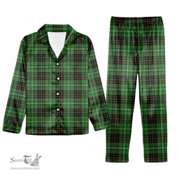 ScotsTee Shop Scottish MacAuley of Lewis Ancient Tartan Pajama Satin Velvet Flannel Pajama Set