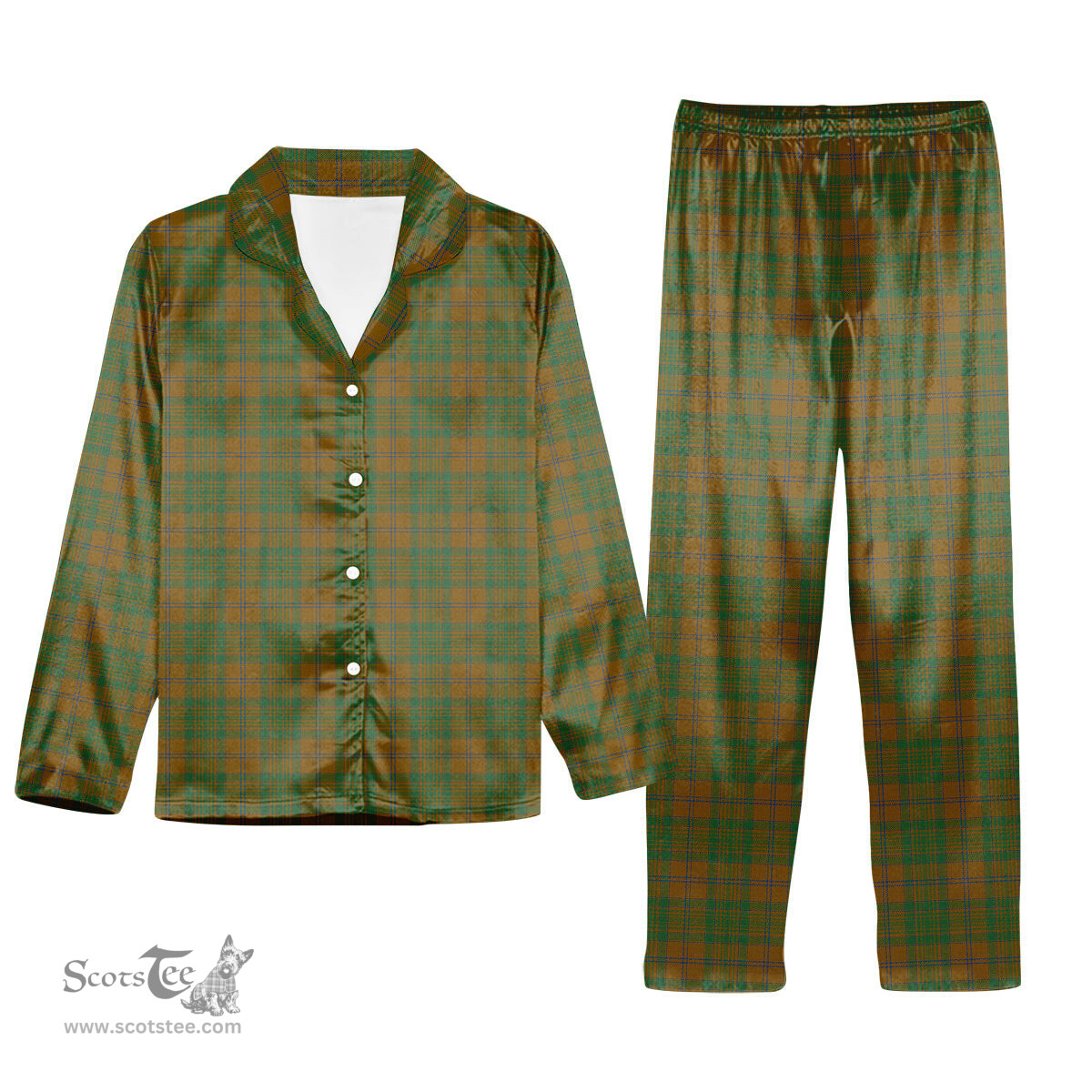 ScotsTee Shop Scottish MacAlister of Glenbarr Hunting Modern Tartan Pajama Satin Velvet Flannel Pajama Set