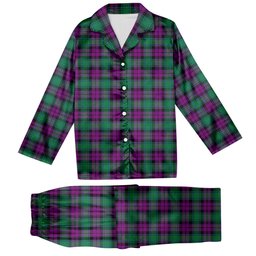 ScotsTee Shop Scottish MacArthur Milton Tartan Pajama Satin Velvet Flannel Pajama Set