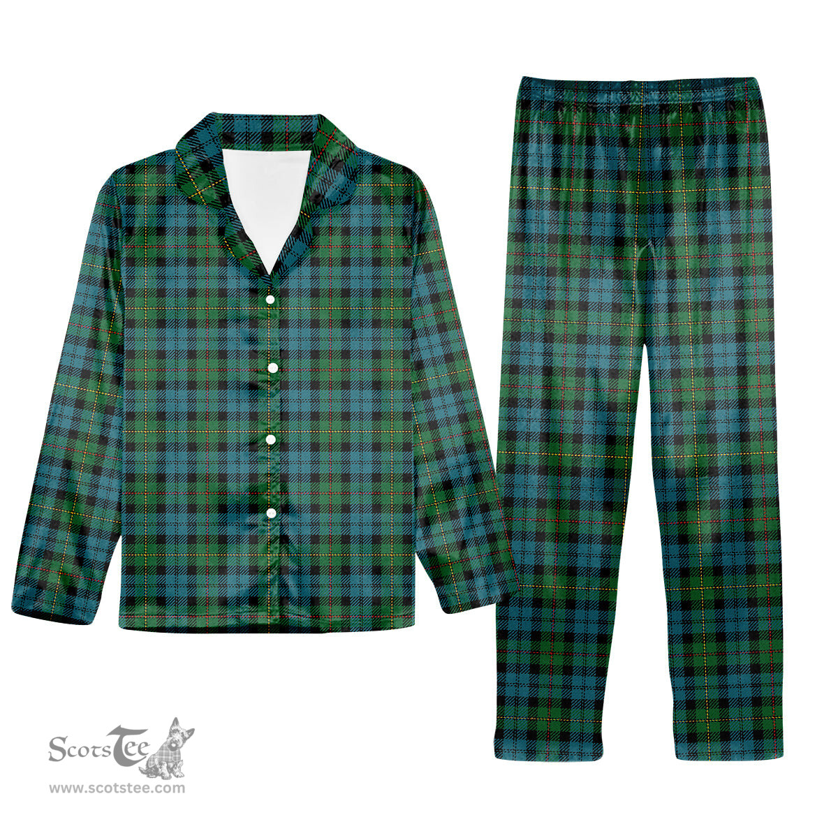ScotsTee Shop Scottish MacEwan Ancient Tartan Pajama Satin Velvet Flannel Pajama Set