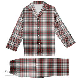 ScotsTee Shop Scottish MacBain Dress Modern Tartan Pajama Satin Velvet Flannel Pajama Set