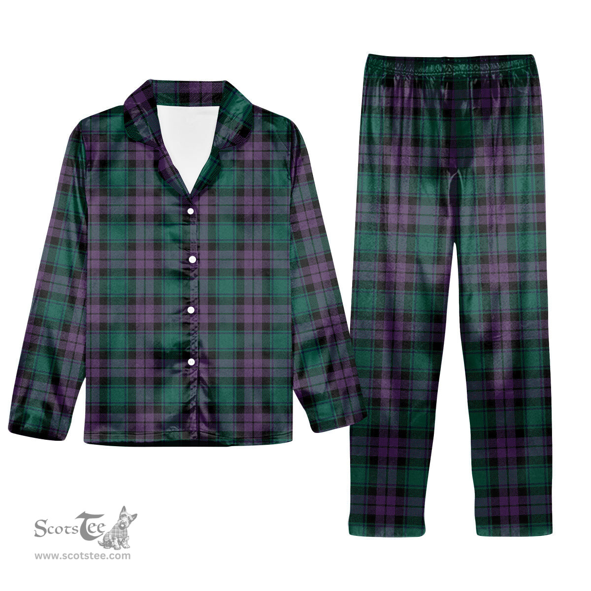 ScotsTee Shop Scottish MacArthur of Milton Modern Tartan Pajama Satin Velvet Flannel Pajama Set