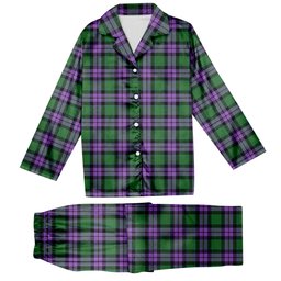 ScotsTee Shop Scottish MacArthur of Milton Ancient Tartan Pajama Satin Velvet Flannel Pajama Set