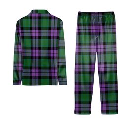 ScotsTee Shop Scottish MacArthur of Milton Ancient Tartan Pajama Satin Velvet Flannel Pajama Set