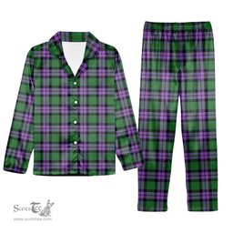 ScotsTee Shop Scottish MacArthur of Milton Ancient Tartan Pajama Satin Velvet Flannel Pajama Set