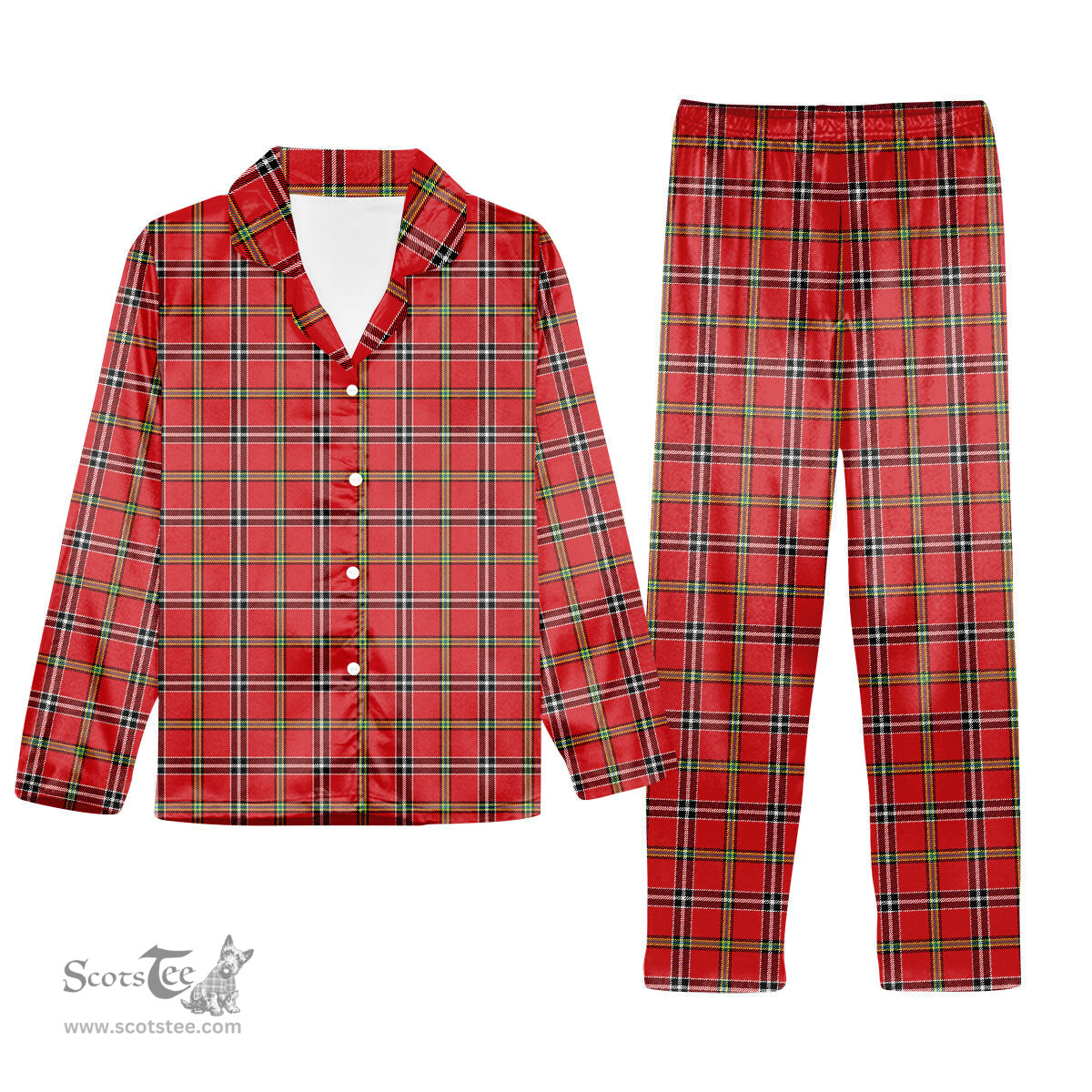 ScotsTee Shop Scottish Meldrum Dress Modern Tartan Pajama Satin Velvet Flannel Pajama Set