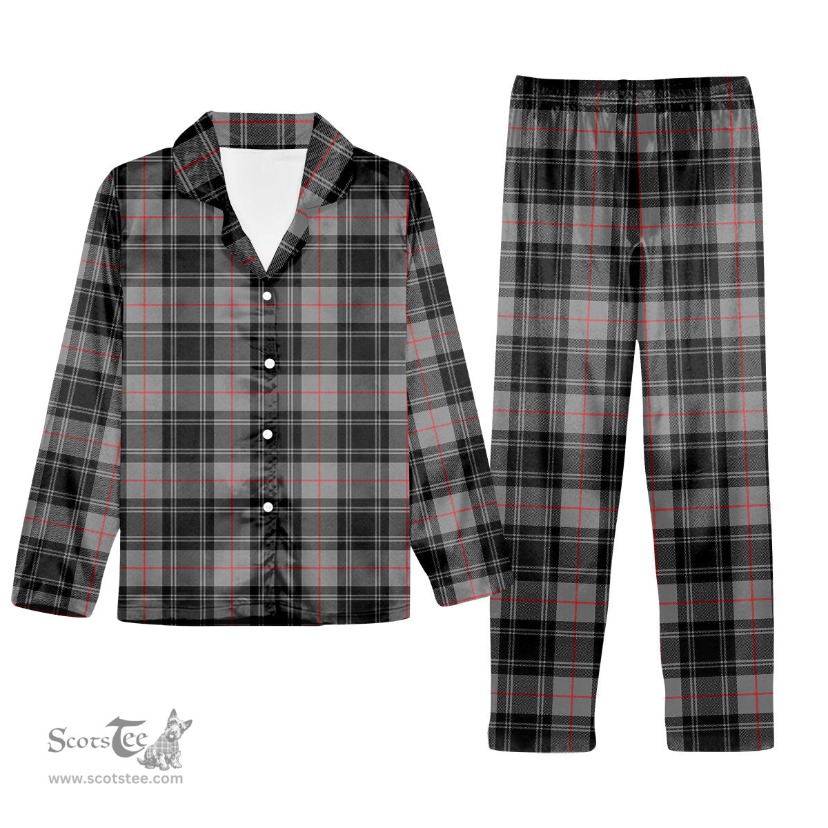 ScotsTee Shop Scottish Moffat Modern SC Tartan Pajama Satin Velvet Flannel Pajama Set