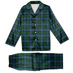 ScotsTee Shop Scottish Morrison Society Tartan Pajama Satin Velvet Flannel Pajama Set