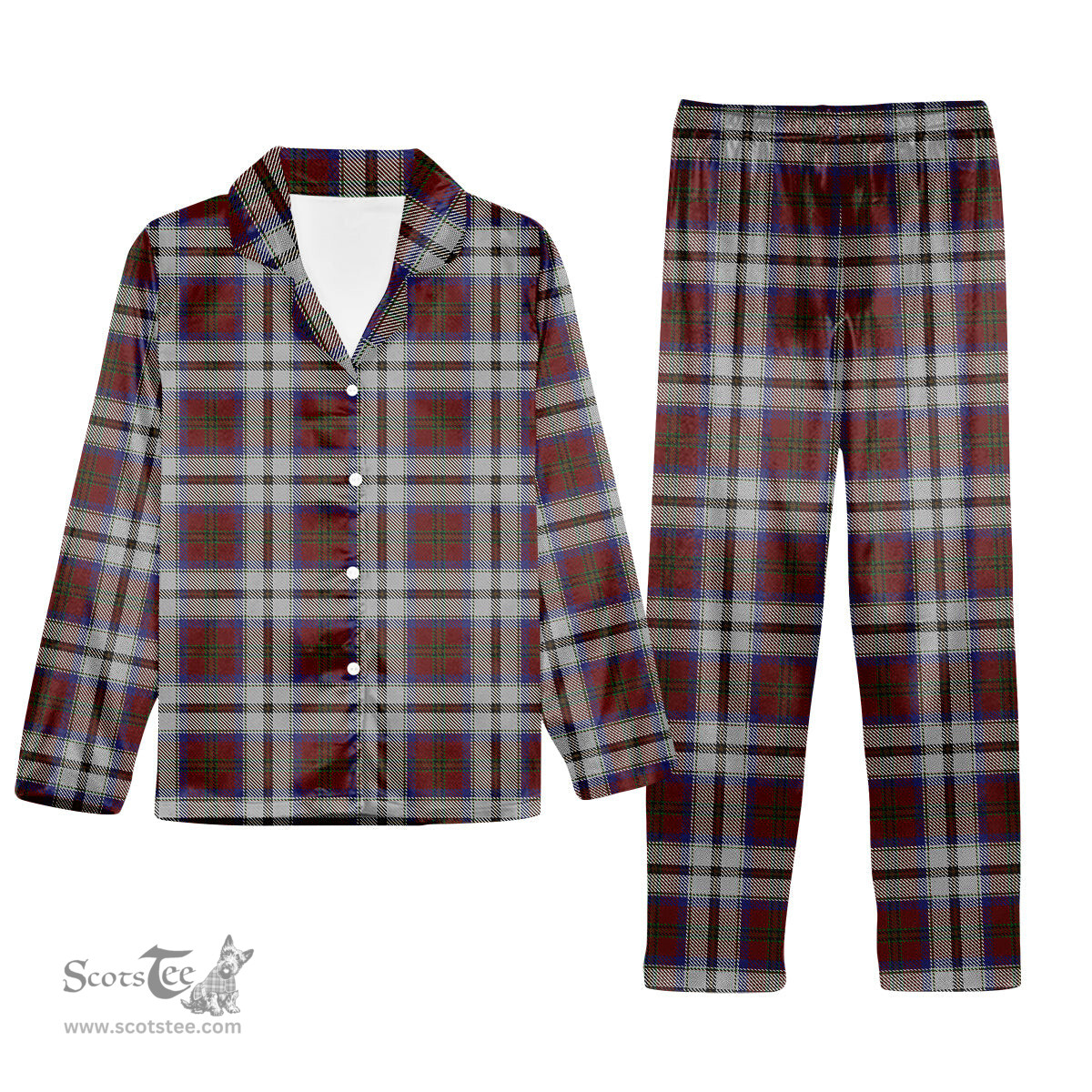 ScotsTee Shop Scottish MacCulloch Dress Tartan Pajama Satin Velvet Flannel Pajama Set