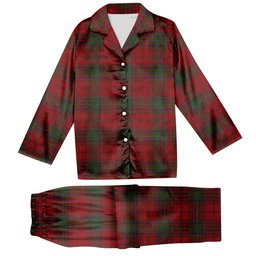 ScotsTee Shop Scottish MacDougall Tartan Pajama Satin Velvet Flannel Pajama Set