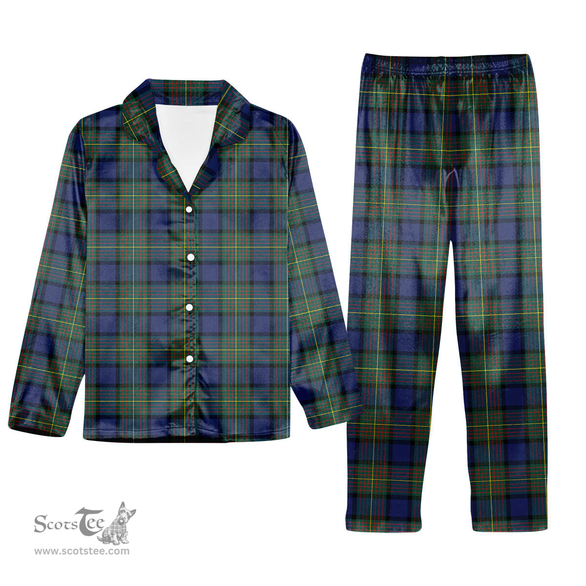 ScotsTee Shop Scottish Moore Modern Tartan Pajama Satin Velvet Flannel Pajama Set