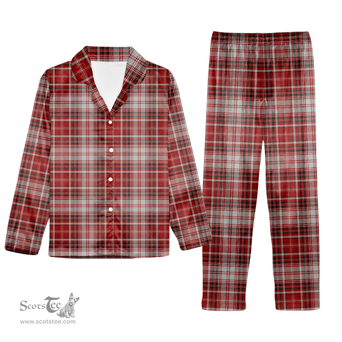 ScotsTee Shop Scottish MacDougall Dress Tartan Pajama Satin Velvet Flannel Pajama Set