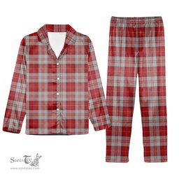 ScotsTee Shop Scottish Menzies 3 Tartan Pajama Satin Velvet Flannel Pajama Set