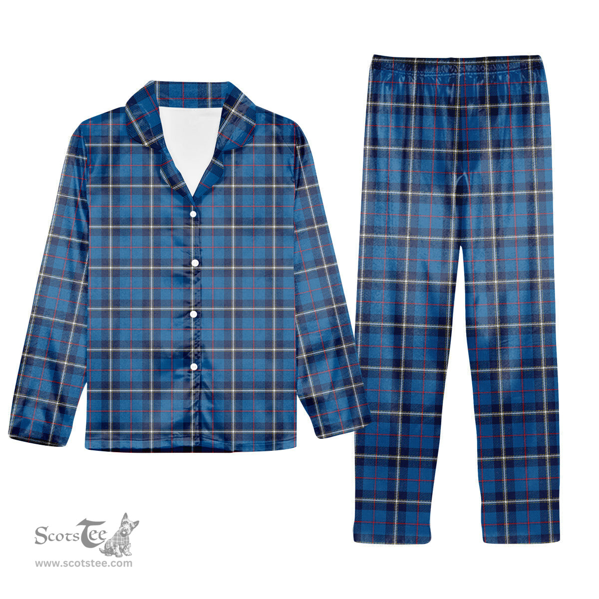 ScotsTee Shop Scottish McRae of America Modern Tartan Pajama Satin Velvet Flannel Pajama Set