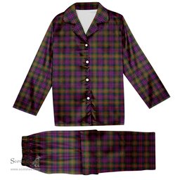 ScotsTee Shop Scottish MacDonell Of Glengarry Modern Tartan Pajama Satin Velvet Flannel Pajama Set