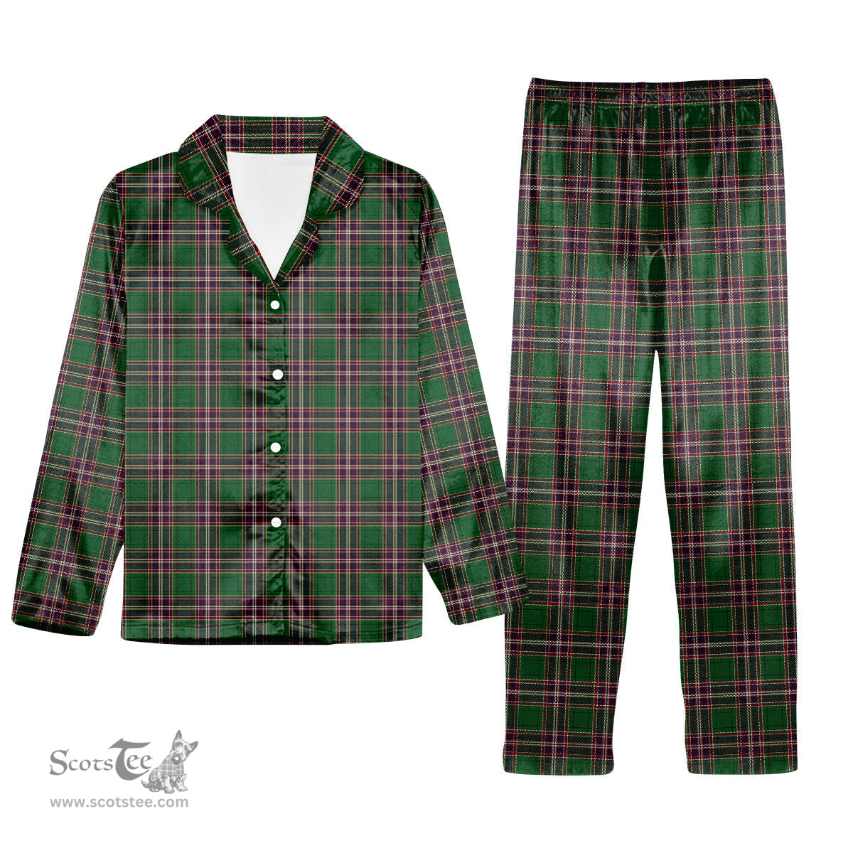 ScotsTee Shop Scottish MacFarlane Hunting Tartan Pajama Satin Velvet Flannel Pajama Set