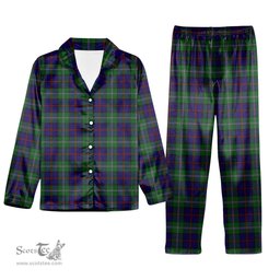 ScotsTee Shop Scottish MacEachain Tartan Pajama Satin Velvet Flannel Pajama Set