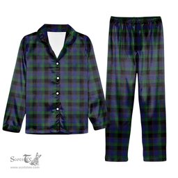 ScotsTee Shop Scottish Meoni Tartan Pajama Satin Velvet Flannel Pajama Set