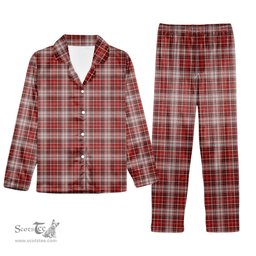 ScotsTee Shop Scottish MacDougal Dress Tartan Pajama Satin Velvet Flannel Pajama Set