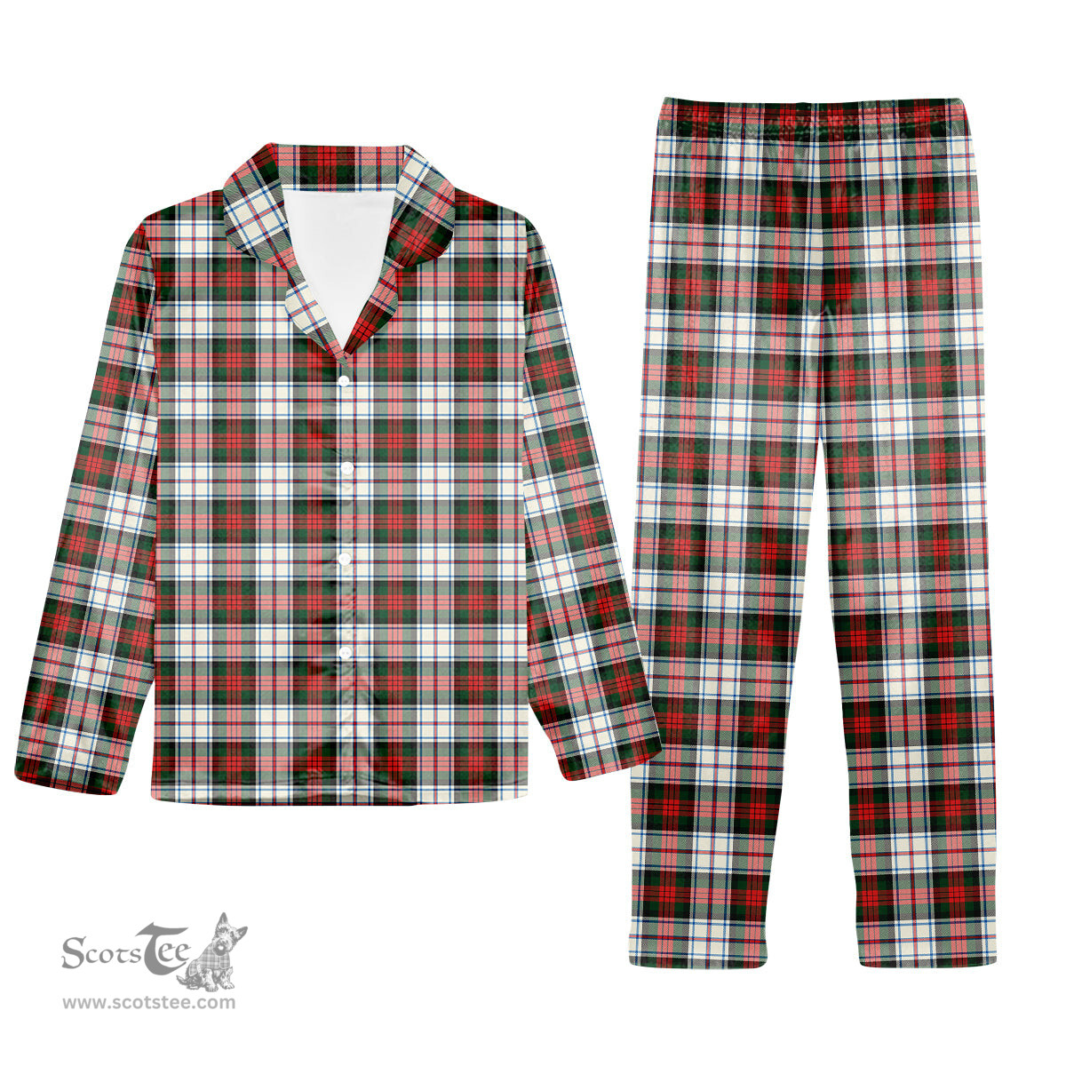ScotsTee Shop Scottish MacDuff Dress Modern SC Tartan Pajama Satin Velvet Flannel Pajama Set