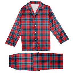 ScotsTee Shop Scottish McTavish Modern Tartan Pajama Satin Velvet Flannel Pajama Set