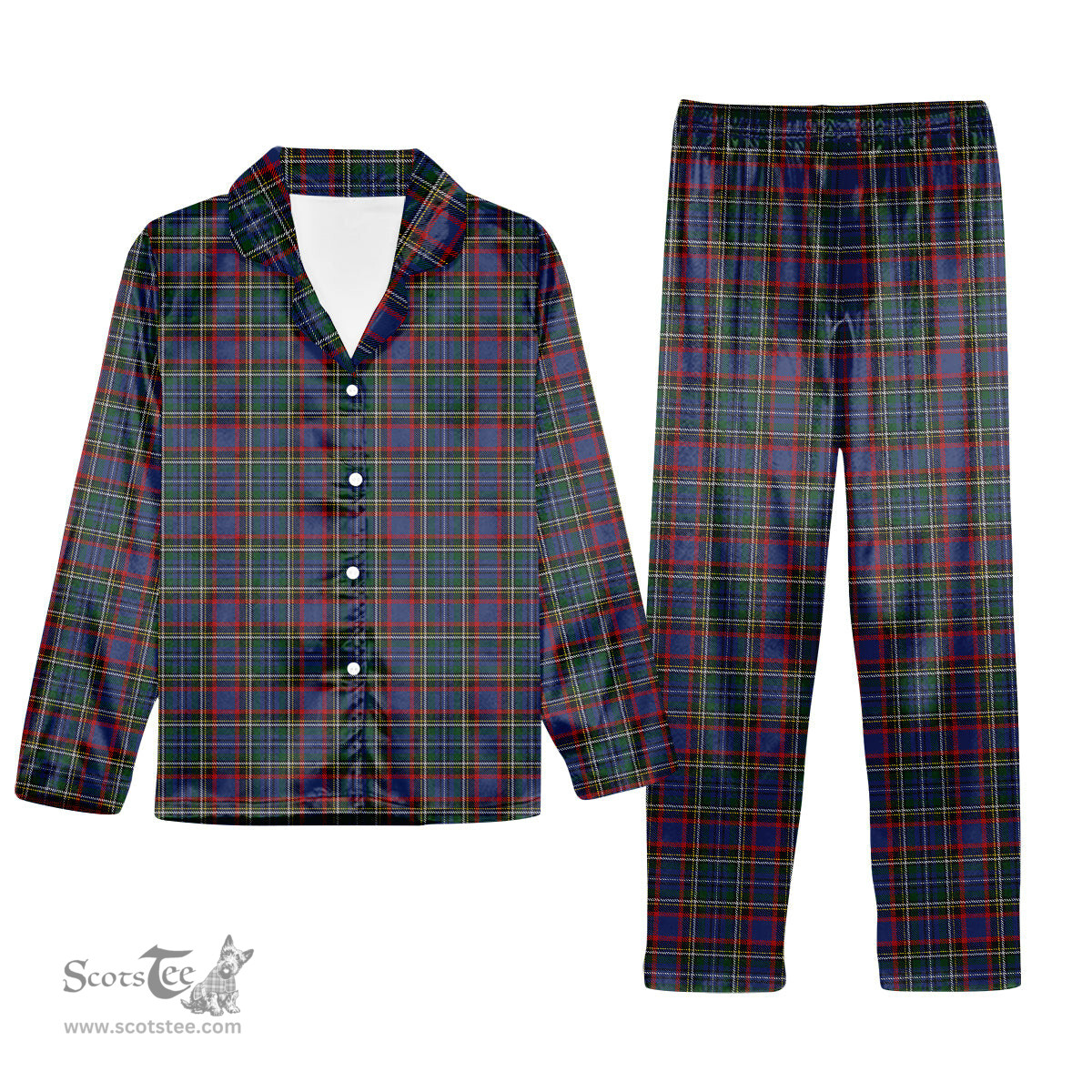 ScotsTee Shop Scottish MacBeth or MacLulich Tartan Pajama Satin Velvet Flannel Pajama Set