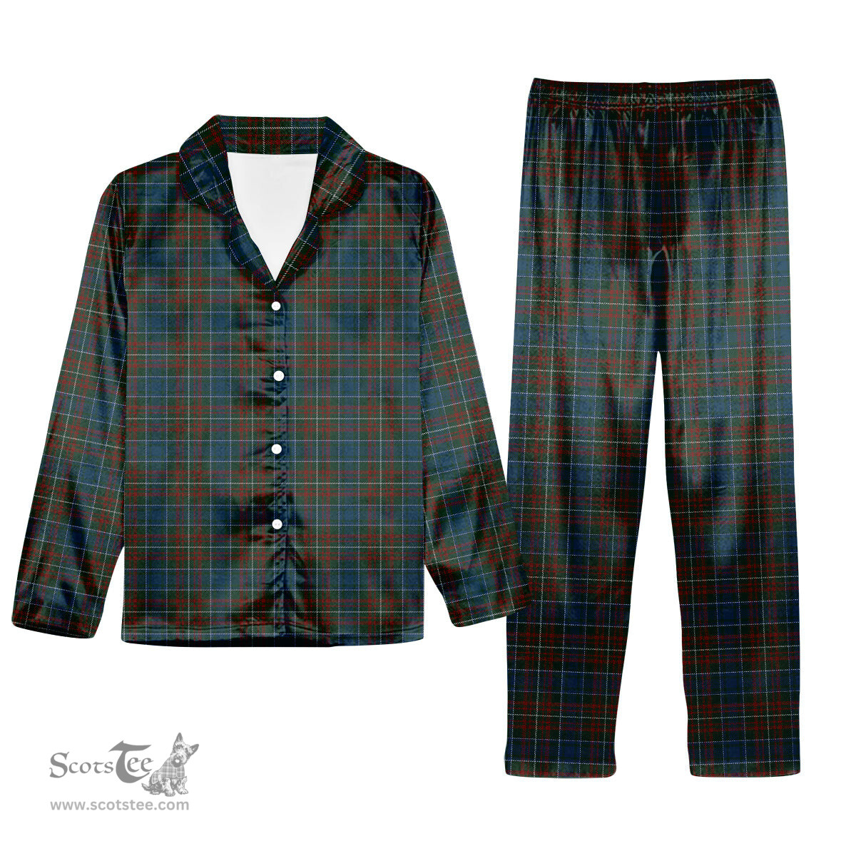 ScotsTee Shop Scottish MacConnell Tartan Pajama Satin Velvet Flannel Pajama Set