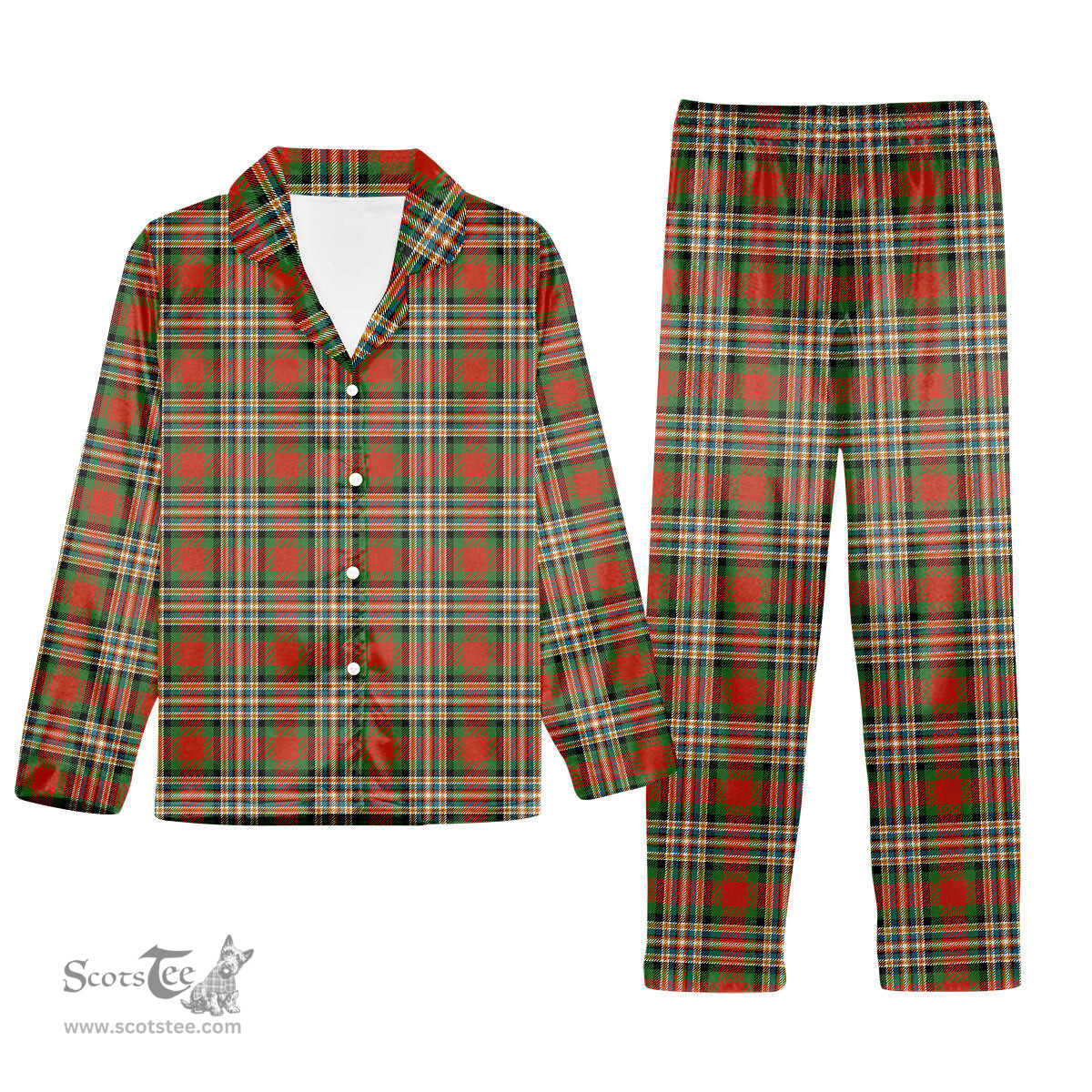 ScotsTee Shop Scottish MacGill Ancient Tartan Pajama Satin Velvet Flannel Pajama Set