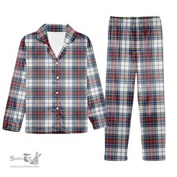 ScotsTee Shop Scottish MacBeth Dress  Modern Tartan Pajama Satin Velvet Flannel Pajama Set