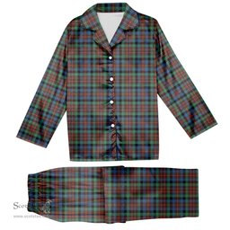 ScotsTee Shop Scottish MacDuff Hunting Ancient SC Tartan Pajama Satin Velvet Flannel Pajama Set