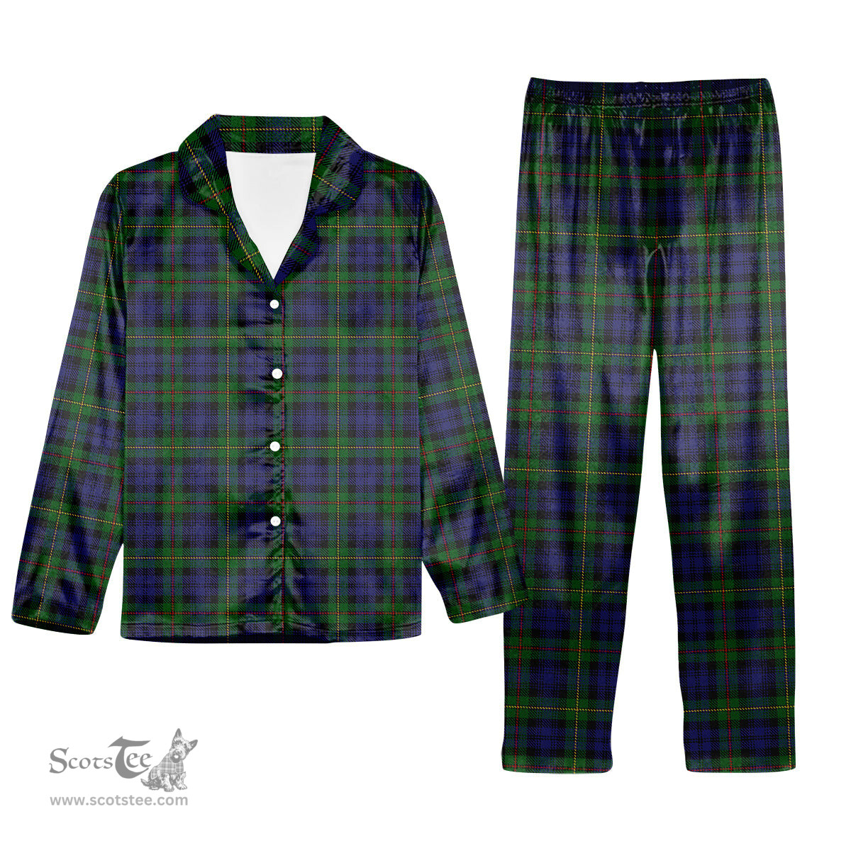 ScotsTee Shop Scottish MacEwen Clans Originaux Tartan Pajama Satin Velvet Flannel Pajama Set