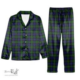 ScotsTee Shop Scottish MacEwen Clans Originaux Tartan Pajama Satin Velvet Flannel Pajama Set