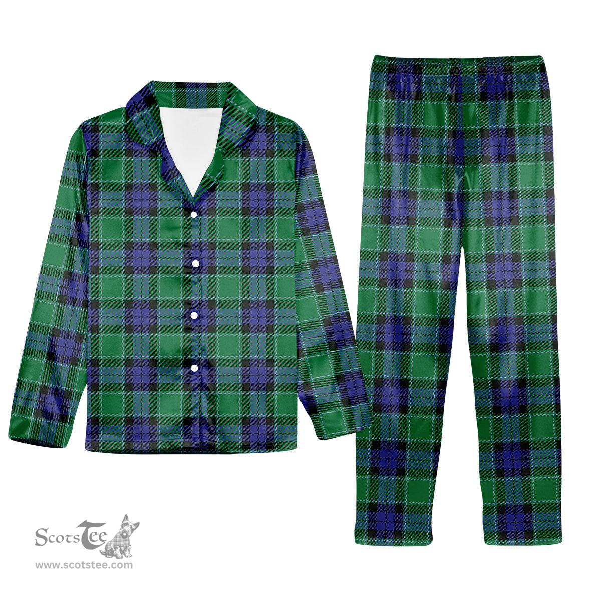 ScotsTee Shop Scottish Monteith Tartan Pajama Satin Velvet Flannel Pajama Set