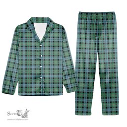 ScotsTee Shop Scottish Melville Modern Tartan Pajama Satin Velvet Flannel Pajama Set
