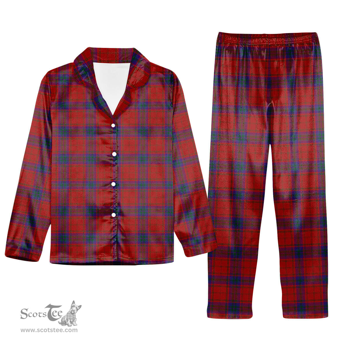 ScotsTee Shop Scottish MacDougall 1842 Tartan Pajama Satin Velvet Flannel Pajama Set