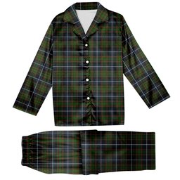 ScotsTee Shop Scottish McRae Hunting Tartan Pajama Satin Velvet Flannel Pajama Set