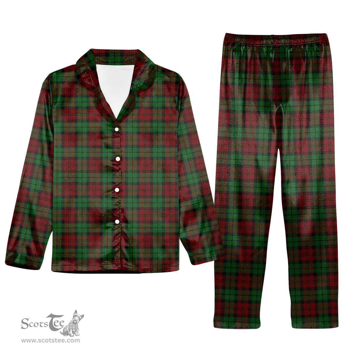 ScotsTee Shop Scottish MacCormick Dress Tartan Pajama Satin Velvet Flannel Pajama Set