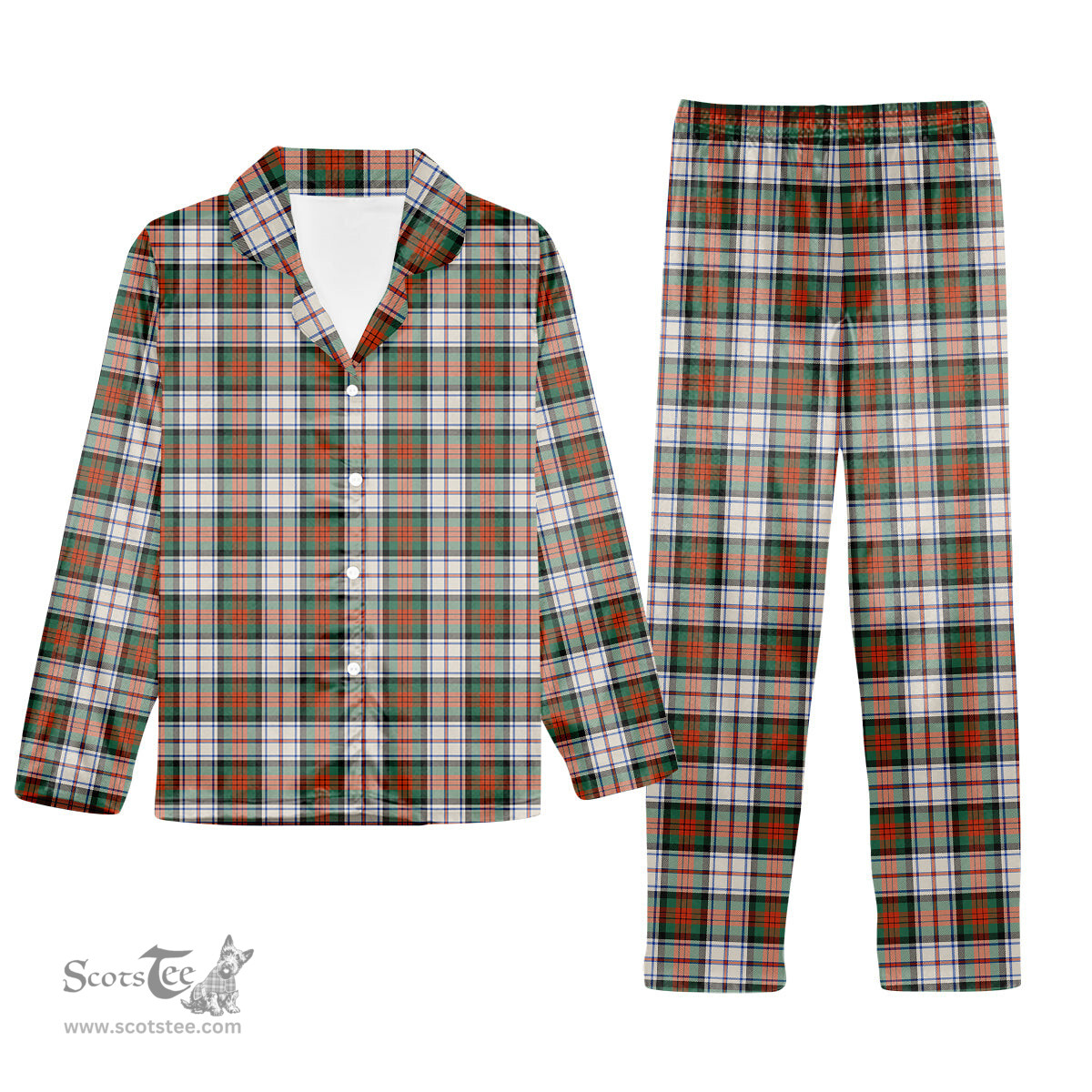 ScotsTee Shop Scottish MacDuff Dress Ancient SC Tartan Pajama Satin Velvet Flannel Pajama Set