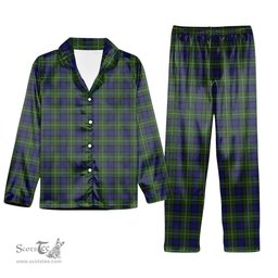 ScotsTee Shop Scottish Mulcahy Tartan Pajama Satin Velvet Flannel Pajama Set