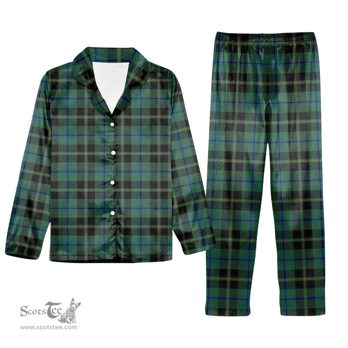 ScotsTee Shop Scottish Michaluk Tartan Pajama Satin Velvet Flannel Pajama Set