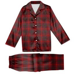 ScotsTee Shop Scottish MacDougall 1819 Tartan Pajama Satin Velvet Flannel Pajama Set