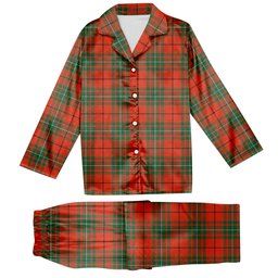 ScotsTee Shop Scottish MacAuley Ancient Tartan Pajama Satin Velvet Flannel Pajama Set