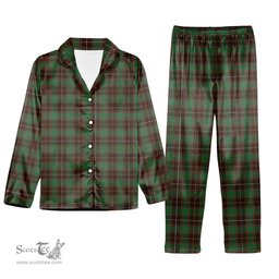 ScotsTee Shop Scottish McPhee Hunting Modern Tartan Pajama Satin Velvet Flannel Pajama Set