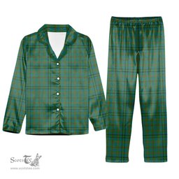 ScotsTee Shop Scottish Moncrieff of Atholl Ancient Tartan Pajama Satin Velvet Flannel Pajama Set
