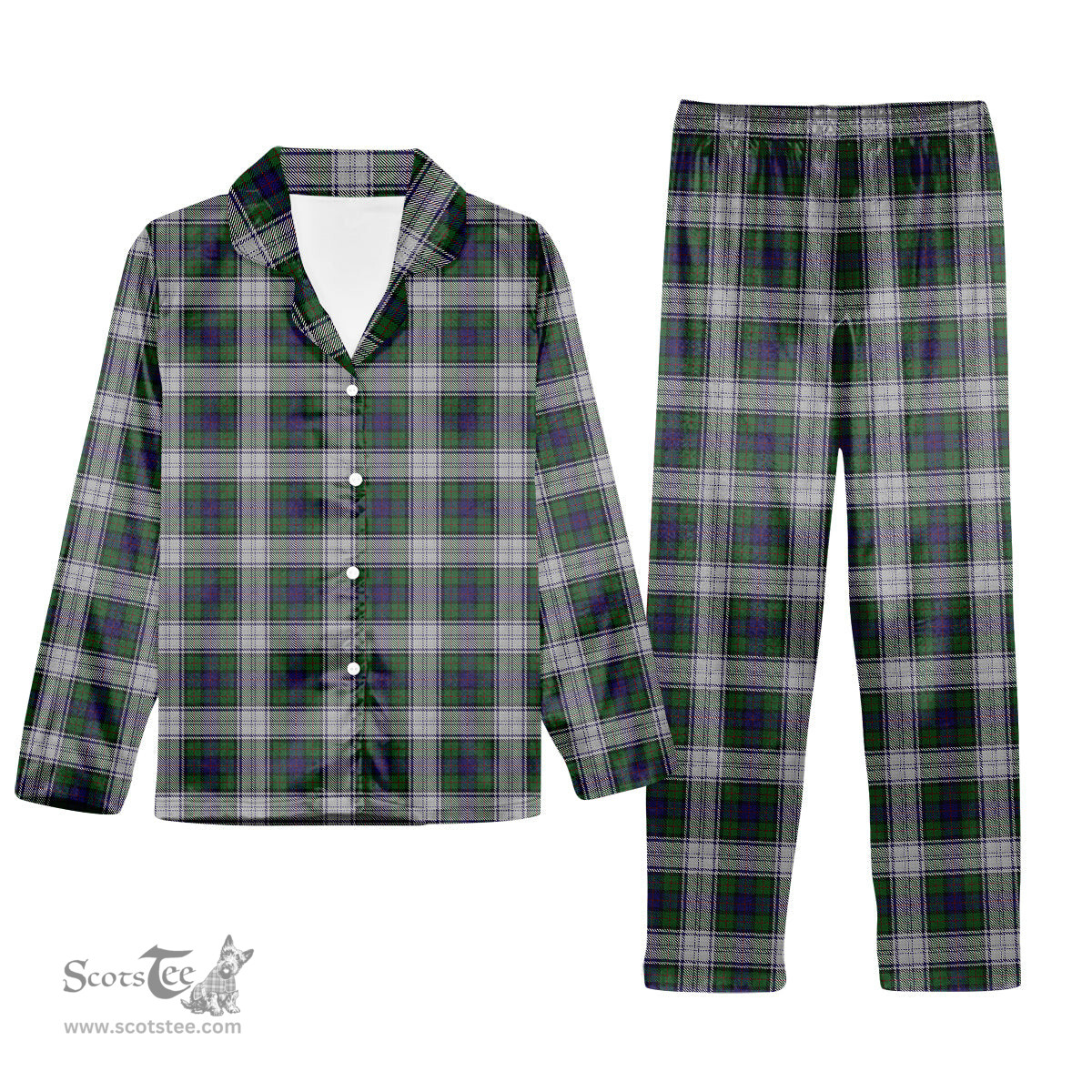 ScotsTee Shop Scottish Murray of Atholl Dress Tartan Pajama Satin Velvet Flannel Pajama Set
