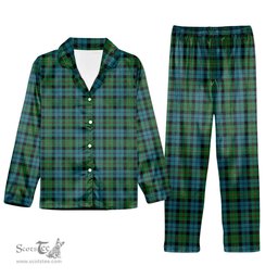 ScotsTee Shop Scottish MacEwen Ancient Tartan Pajama Satin Velvet Flannel Pajama Set
