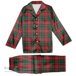 ScotsTee Shop Scottish MacCulloch Modern Tartan Pajama Satin Velvet Flannel Pajama Set